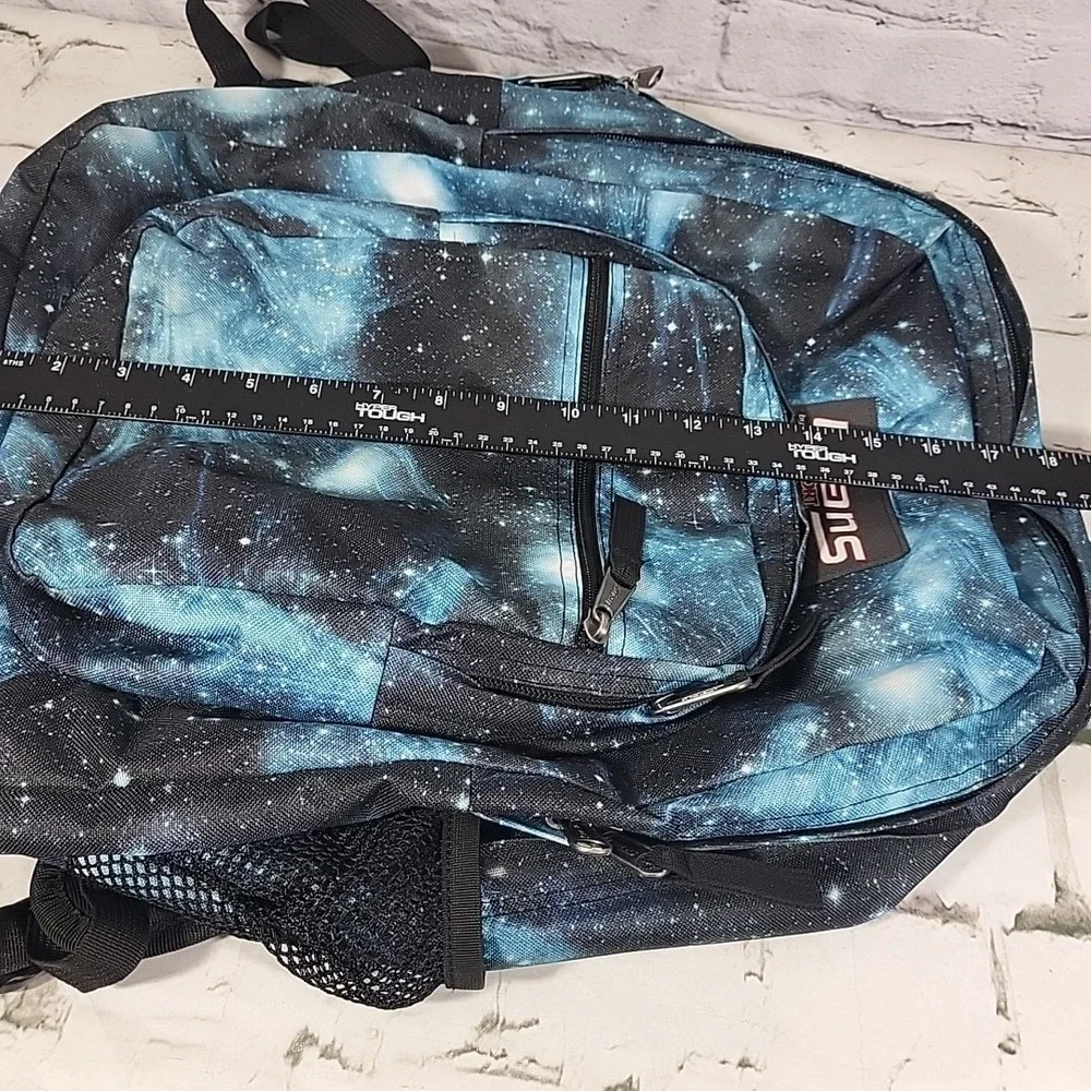 Jansport Trans Galaxy‎ Cosmic Backpack Large Blue Dual Pocket Laptop Book Bag